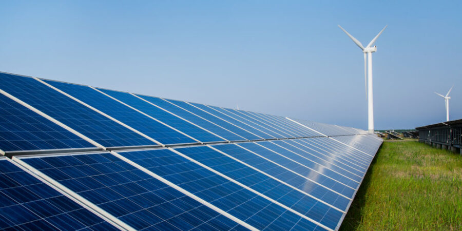 solar energy panels and wind turbine,china.